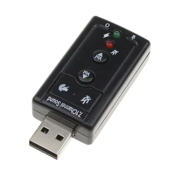 Мини-Външна Звукова карта USB 7.1-Канален 3D Аудио Адаптер Конвертор +3,5 мм Слушалки с Микрофон За КОМПЮТЪР Настолен Лаптоп