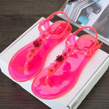 Модни сандали Дамски обувки на плоска подметка еластична Превръзка Бохемия Отдих Дама Ежедневни сандали Открит Chaussures Femme ete