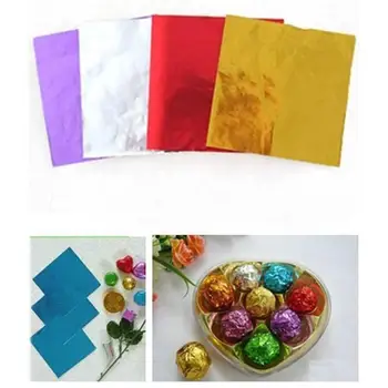 100шт Многоцветен Алуминиево Фолио Бонбони Хартия, Шоколадови Бонбони Пакет Опаковки