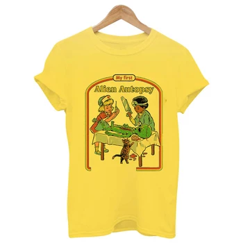 Harajuku Готика Graphic T Тениски Talk To The Dead Аниме Tshirt Summer Short Sleeve Tees О-образно деколте Plus Size Големи жълти тениски