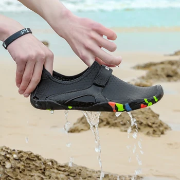 На мъже, Жени на Плажа Лятото на Открито Блатни Обувки Плуване Чехли на Сърфиране Бързосъхнеща Аква Обувки, Кожени Чорап Шарени Вода Обувки нов