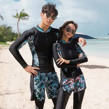 В ветрове корейски стил обрив guard бански костюми за жени сърфиране бикини+риза+панталон с дълъг ръкав UV rashguard предната светкавица екипировка