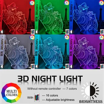 Miflame 3d Light Аниме JoJo Bizarre Adventure Jotaro Kujo for Спалня Декор Light Подарък за Рожден Ден за Него Jojo Led Лампа Манга