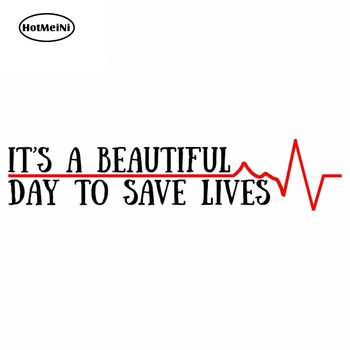 HotMeiNi 13cm x 3cm for Its Beautiful Day To Save Lives ECG Occlusion Дяволът Motorcycle Windows RV Decal Аниме Car Stickers