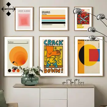 Баухаус Wall Art Painting Модерни плакати и надписи Josef Albers Print Picture On Canvas Nordic Style for Living Room Decoration