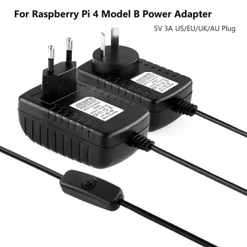 5V 3A Type-C USB AC/DC Wall Charger Adapter захранващ Кабел За Raspberry Pi 4 Model B Power Plug Adapter с ключ