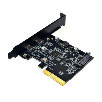 USB 3.1 To Type-C 2 Port Expansion Card PCI-E 4X To USB 3.1 Gen2 10Gbps C USB Adapter ASMedia ASM3142 Чипсет за настолни компютри
