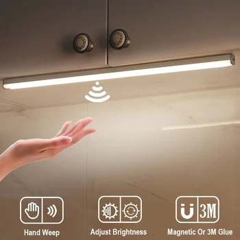 10 20 30 50 СМ USB Зареждане Безжичен Ръчно Почистване на Сензора за Светлина на LED нощна светлина Шкаф Светлина Стълбище Шкаф Лампа За Кухни
