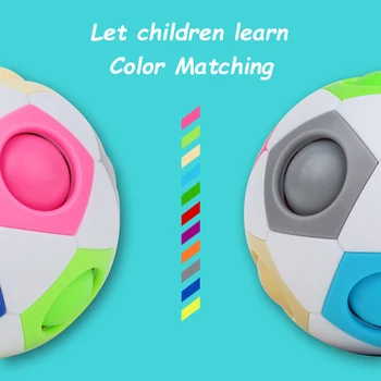 Творчески Magic Cube Топка Антистрес Дъга Футбол Съвпадение на Цветове Пъзел Монтесори Детски Играчки за Деца облекчаване на Стреса Toy