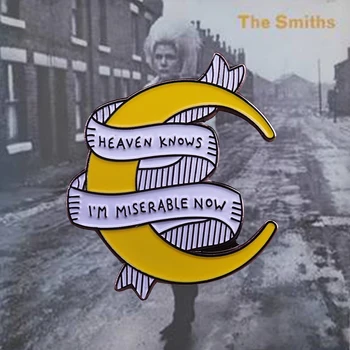 The Smiths - Небесата Знаят, Че сега Съм Нещастен Эмалевая Жени рок-Музика Икона жълт Полумесец