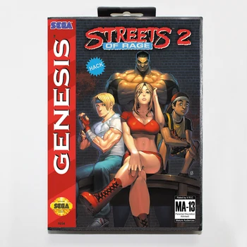 Street Of Rage 2 Hack Boxed Version 16bit MD Игрална Карта За Sega MegaDrive Sega Genesis System