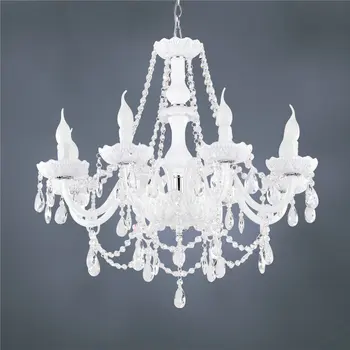 Бял цвят модерна кристален полилей k9 lustres de cristal home decoration лампа за дневна трапезария