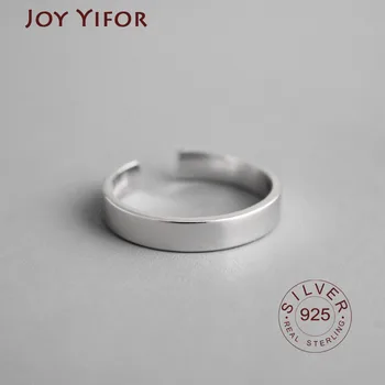 Япония и Корея S925 сребро отворен пръстен на личността гладка проста линия обикновен студент сребърен пръстен на пръста на опашката пръстен