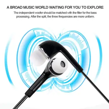 Нов спортен Слушалка Кабелна Супер Бас 3,5 мм Слушалки Втулки С вграден микрофон Бас и Пищялки За Samsung S4 Слушалки 100 db