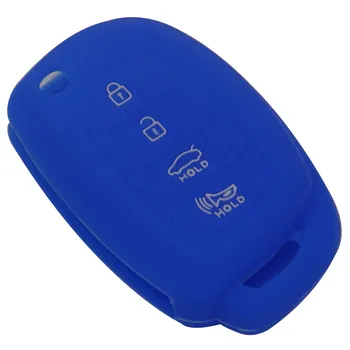 Bilchave Car Key Силиконов Калъф за Носене на Ключодържател За Hyundai ix45 Santa Fe i30 i35 i40 Genesis Flip Folding 4 Button Remote Protect