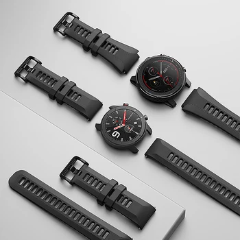 Оригинална каишка за часовник 20 мм и 22 мм(Широчина) Силициев диоксид Гривна за Xiaomi Huami Amazfit GTR Pace Stratos 3 GTS Bip Lite Смарт часовници