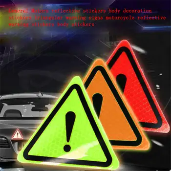 2 елемента Автомобил Предупреждение Стикер Удивителен Знак Предупреждение Триъгълник Етикети Декор Светлоотразителни Предупредителни Стикери за Украса на Колата Аксесоари
