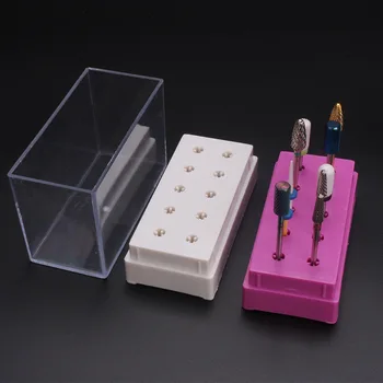 10 слота прозрачни нокти тренировка четка пластмасова кутия за съхранение на притежателя контейнер нокторезачки аксесоари за нокти инструменти