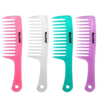 Antistatic Straight Handle Large Wide Зъб Comb Къдрава Hair Brush Tool