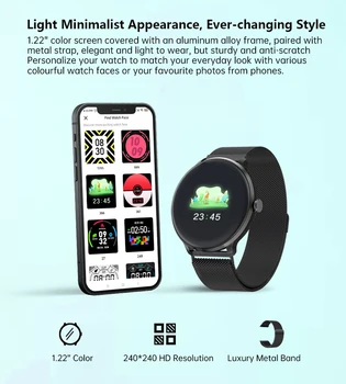 Smart Watch Women Android Men Smartwatch Крачкомер Фитнес Следи с Пулс на Монитора Сън IP68 Водоустойчив за Xiaomi