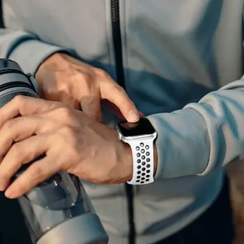 Силиконов ремък за Apple Watch 6 band 44 мм 40 мм 38 мм 42 мм 44 мм мека дишаща лента за часа correa гривна iWatch 3 4 5 6 se band