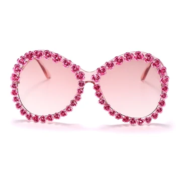 Повече от големи Кръгли Слънчеви очила Дамски Маркови Реколта Големи рамки Слънчеви очила Женски цветни очила Oculos Люнета De Soleil Femm