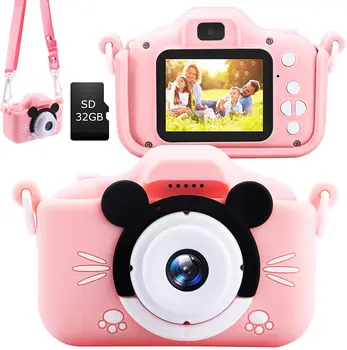 1080P Anti-Fall Digital Kids Camera 20MP Сладко Cartoon Mouse Mini Video Toddler Camera Забавни играчки Детски Подаръци За Рожден Ден