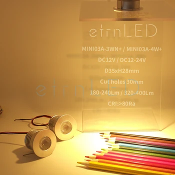 EtrnLED 4W Led Таван Прожектори Мини Лампа 12V Вътрешно Осветление за Дома Хол Утопленное Петно Под Шкаф с Шофьор