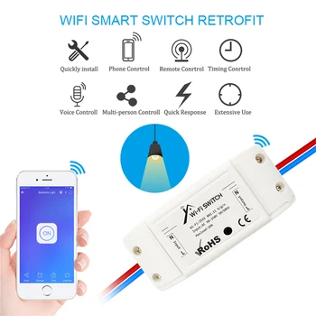 AC90~220 В eWeLink Wifi Switch Module 2200 W/10A Wifi САМ Smart Wireless Remote Switch работи с Алекса Google Home IFTTT