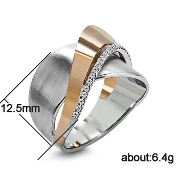 Huitan Modern Party Ring Finger Smooth line Micro Paved CZ Stone Mix Color Fashion Jewelry For Women