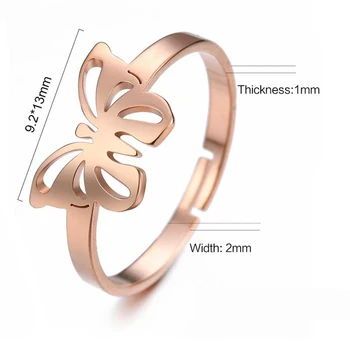 Дамски пръстен със сребърно покритие Кухи Пръстени Пеперуди Двойка Годежни Пръстени, Подарък за Рожден Ден за Приятелка Мода Творчеството на Бижута