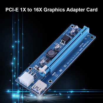 2021 Converter Adapter Card Странично PCIe 16X Странично Board for БТК Миньор Bitcoin Mining PCI-E 6-Пинов Порт Захранване