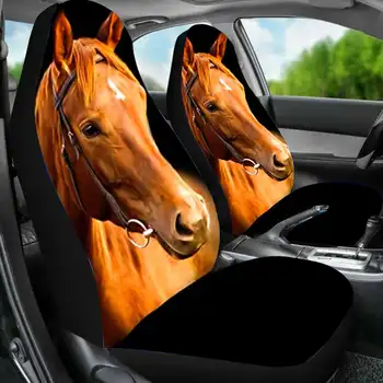 3D Horse Printing Универсални Калъфи за столчета за автомобил на Предната въздушна Възглавница за столче за кола Пълна Седалките за SUV Защитник на Седалката Аксесоари за Интериора Интериор