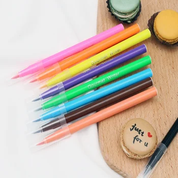10 Цвята Годни за консумация Пигментная Дръжка Четка Храни за Оцветяване Писалка За Рисуване на 