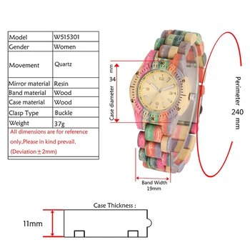 Дамски Дървени Часовници Ръчно Изработени От Естествени Цветни Бамбук Кварцов Ръчен Часовник Дизайн Луксозен Montre Bambu Dama Madera Relojes De Mujer