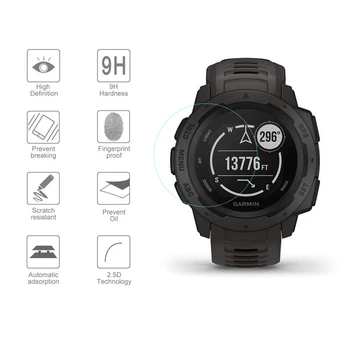 3 Бр./Лот 9H 2.5 D Закалено Стъкло Филм За Garmin Instinct Smart Watch Full Screen Protector Cover Взривозащитен Анти-надраскване