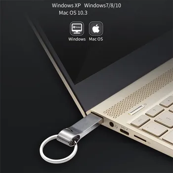 2020 Водоустойчив Метален USB Флаш памети pen Drive 64 GB 32 GB 16 GB 8 GB от 4 GB Флаш - памет с ключодържател USB Флаш driver