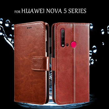 Флип Калъф Huawei nova 6 SE Премия изкуствена кожа на Корпуса Калъф Huawei nova 6 5G Портфейл Телефон за Носене Капак на Funda Capas