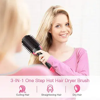 Dropshipping 2 In 1 One Step Hair Dryer and Volumizer Hair Dryer Brush Hot Air Brush Hair изправяне на коса Curler Hair Brush Blower