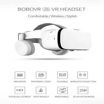 Bobovr Z6 Сгъваеми VR 3D Очила за Виртуална Реалност Мини Картонена Шлем VR Очила Слушалки BOBO VR За 4 - 6-Инчов Смартфон