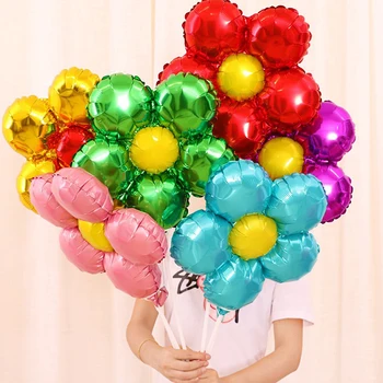Нов Прием на Цветя Алуминиево Фолио Балони честит Рожден Ден, Сватба Бижута от Титан Baby shower Market Activity Party Supplies