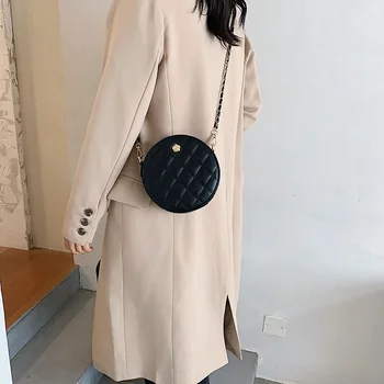 Lingge chain bag дамски корейската версия на wild one-shoulder diagonal fashion small round bag