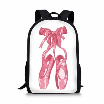 Розови балетные обувки Балерина Живопис Училищна чанта за Момичета Раница Дете Тийнейджър Детски Ученически раници