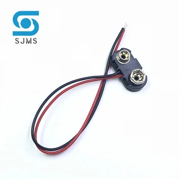 5pcs 6F22 9V Battery Adapter Snap 2-cable Connector клип Lead Wires holder DC 5.5*2.1 jack Клип Power cable For Arduino САМ Jack