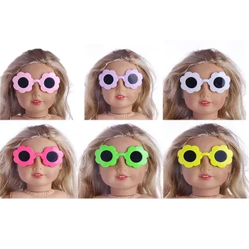 5 Цвята Sun Flower Shape Glasses Vacation Style Е Подходящ За 18-Инчови Американски И 43-Инчов Куклено Аксесоари, Детски Играчки, Подаръци