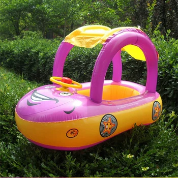 годишен автомобил плавательное пръстен чадър и надуваем дете деца плува седалка лодка Вода басейн играчка плаж, басейн, плаващ стол