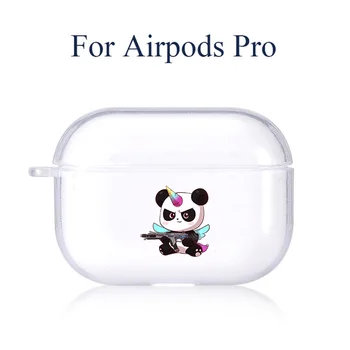 Карикатура panda Funda Airpods Pro Case Сладко Panda Bear Cover Airpods 3 Case Clear Силиконови Слушалки, Аксесоари Air Pod Cases
