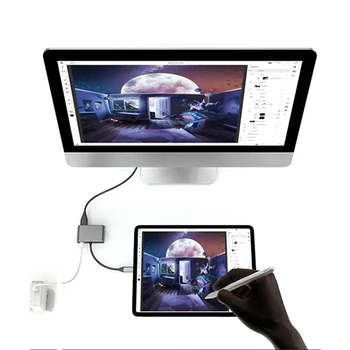 4 В 1 Type-C To -compatible 4K VGA C USB 3.0 Хъб Адаптер За MacBook Samsung S9 Декс Huawei P20 Xioami 10 TV
