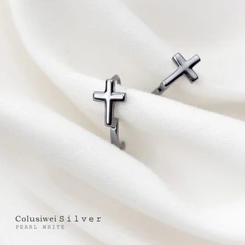 Colusiwei 2020 Cross Хоп Обеци за жени 925 Сребро, Бижута Дамски Модни Дамски Обеци Изящни Бижута и Аксесоари