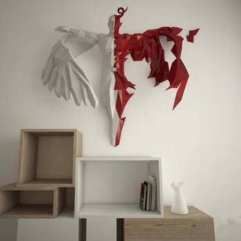 Angel Papercraft направи си САМ 3D enveloppe FanArt Low Poly Sculpture Pepakura Manualidad Home Wall Hangings Decoration Собственоръчно Jigsaw